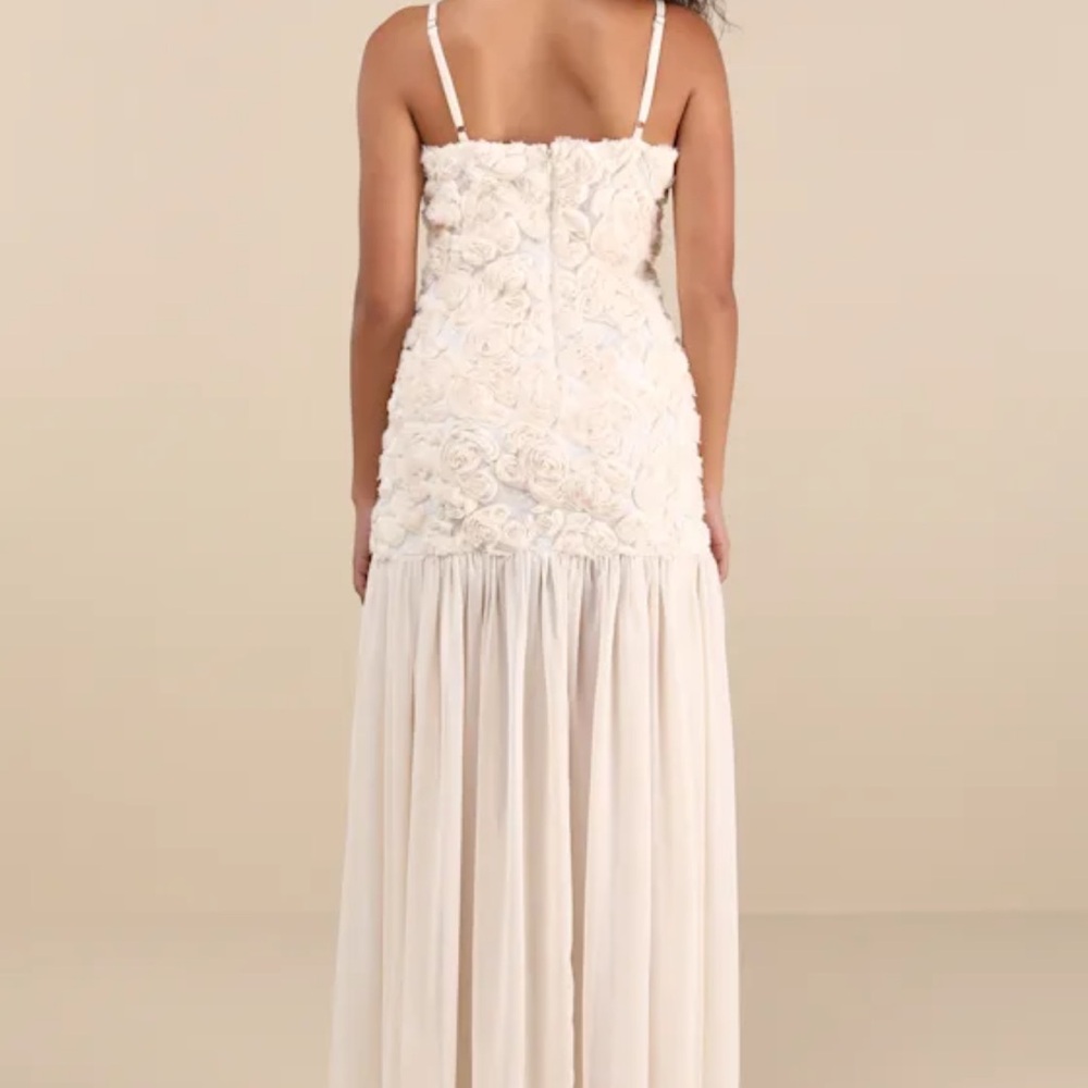 Lulu's Ivory Floral-Embellished Maxi Dress - Picture 2 of 3